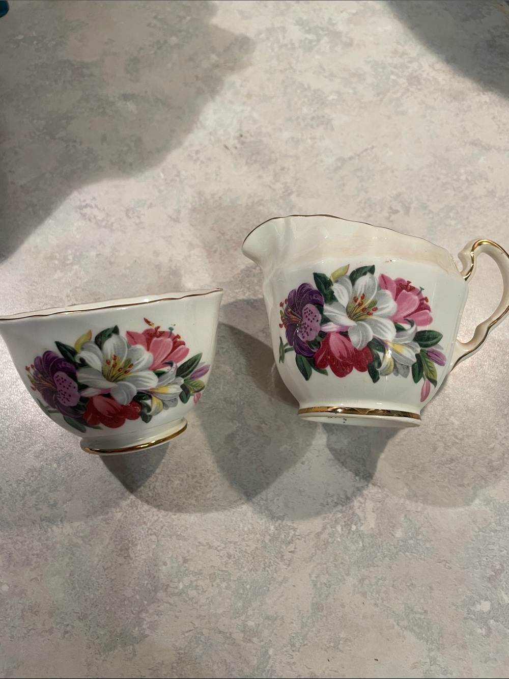 Vintage Adderley Fine Bone China Creamer & Sugar Bowl
